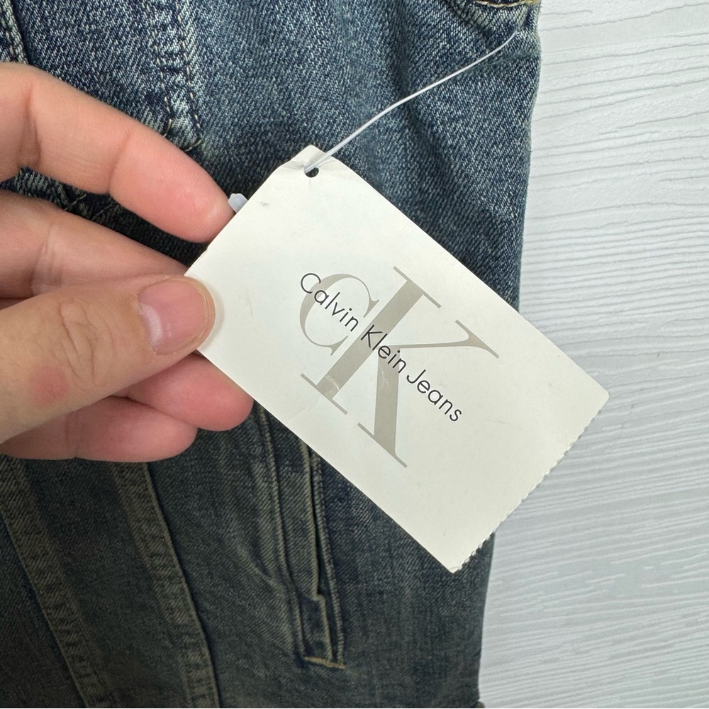Vintage Calvin Klein Jeans Men's Dark Blue Denim Vest Dead Stock - Picture 7 of 13